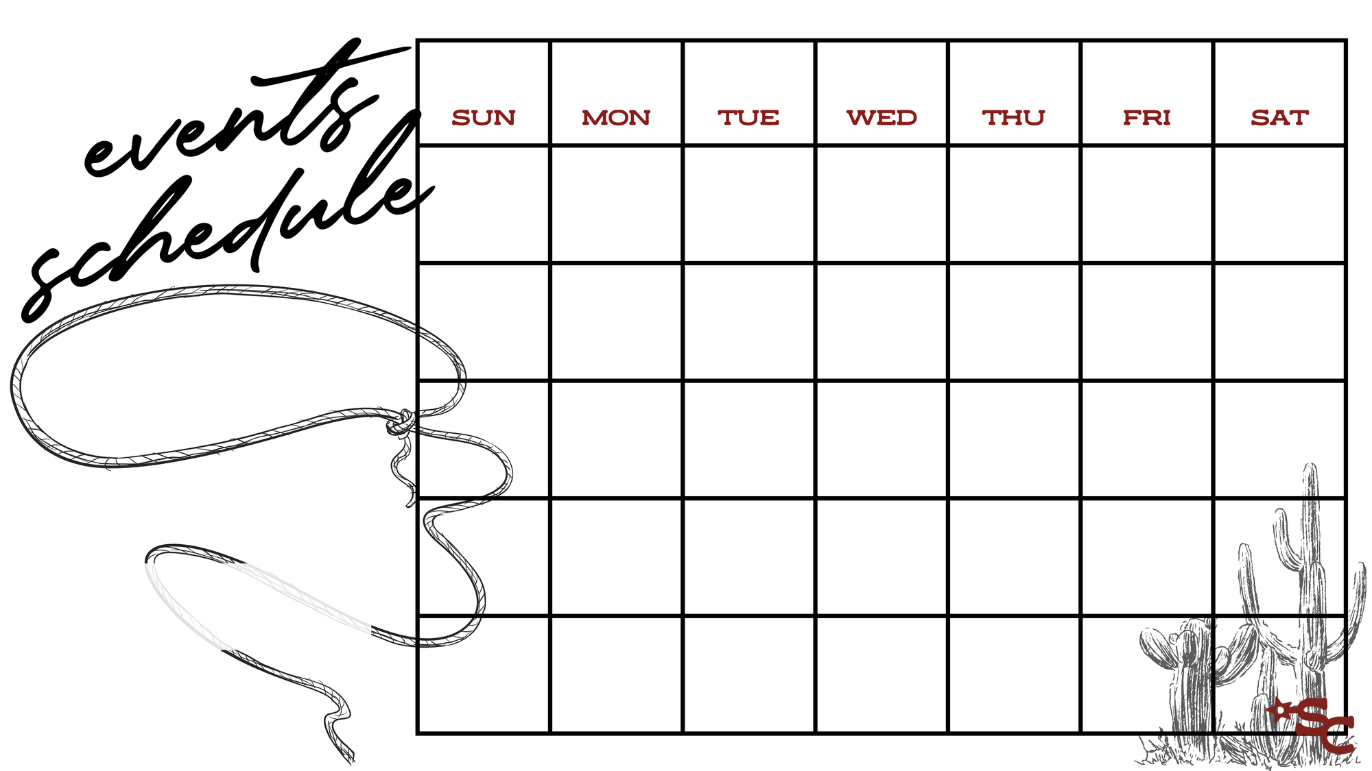 Salty Cowgirl Events Calendar